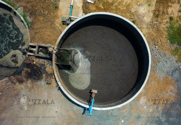 Sewage treatment plant with wastewater treatment and biogas generation